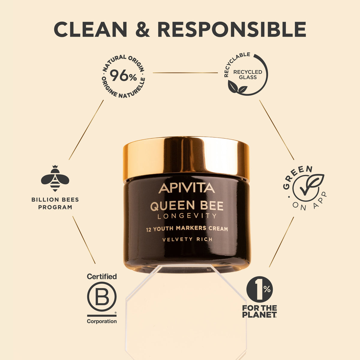 Apivita Queen Bee Longevity Day Rich Cream 50ml- Lillys Pharmacy and Health Store