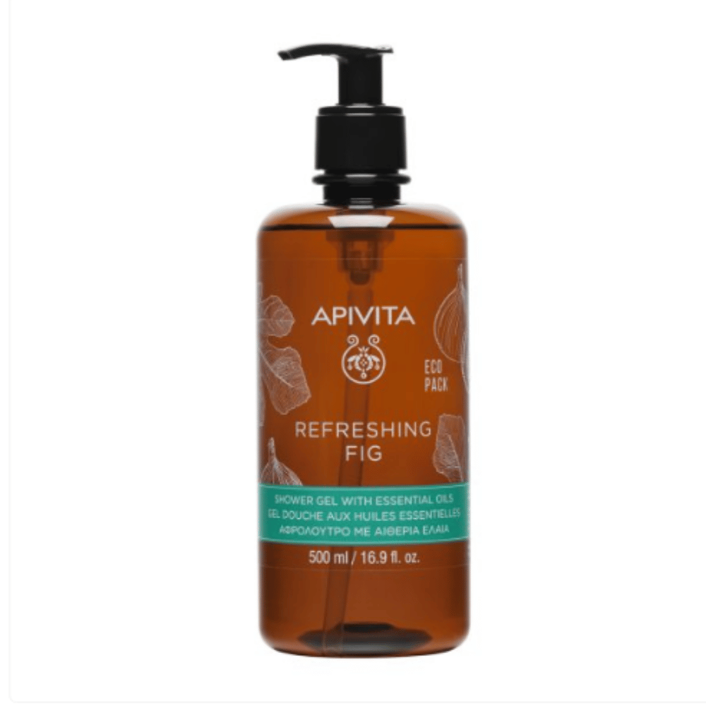 Apivita Refreshing Fig Shower Gel with Essential Oils Ecopack 500ml- Lillys Pharmacy and Health Store