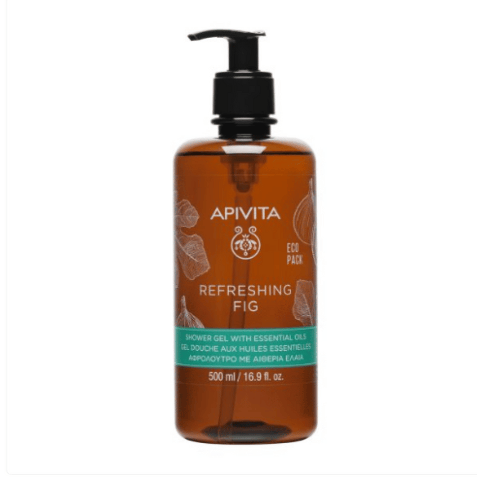 Apivita Refreshing Fig Shower Gel with Essential Oils Ecopack 500ml- Lillys Pharmacy and Health Store