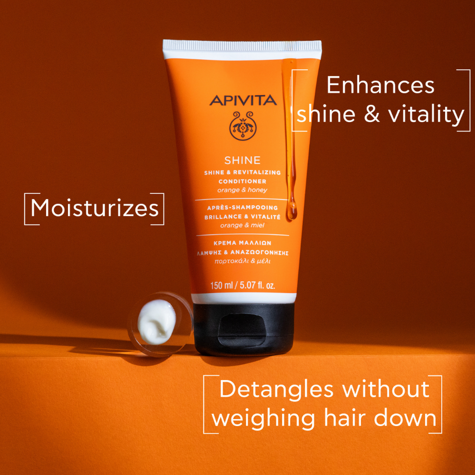 Apivita Shine & Revitalising Conditioner, Orange & Honey 150ml- Lillys Pharmacy and Health Store