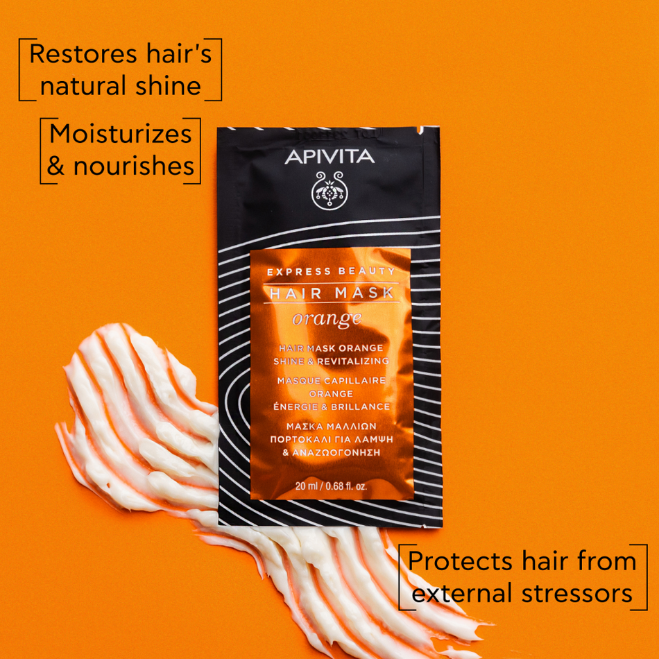 Apivita Shine & Revitalizing Hair Mask - Orange 20ml- Lillys Pharmacy and Health Store