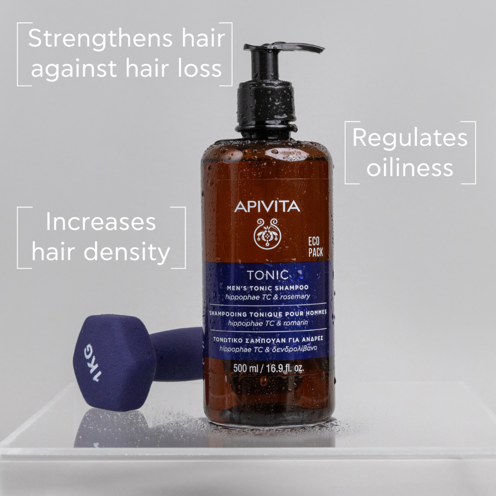 Apivita Tonic Hair Care Men's Tonic Shampoo 500ml- Lillys Pharmacy and Health Store