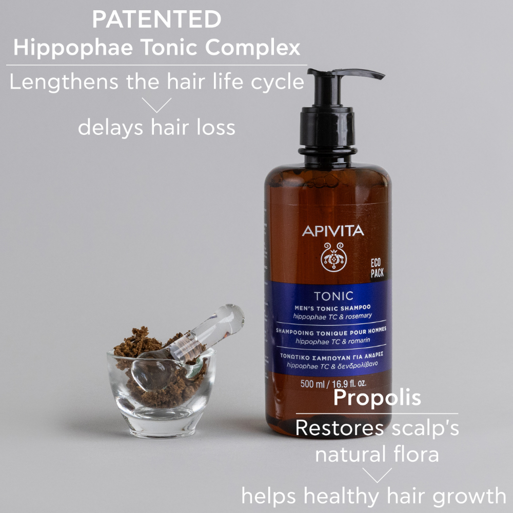 Apivita Tonic Hair Care Men's Tonic Shampoo 500ml- Lillys Pharmacy and Health Store