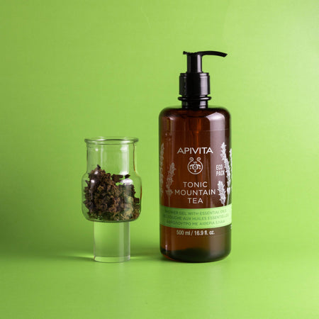 Apivita Tonic Mountain Tea Shower Gel 500ml- Lillys Pharmacy and Health Store