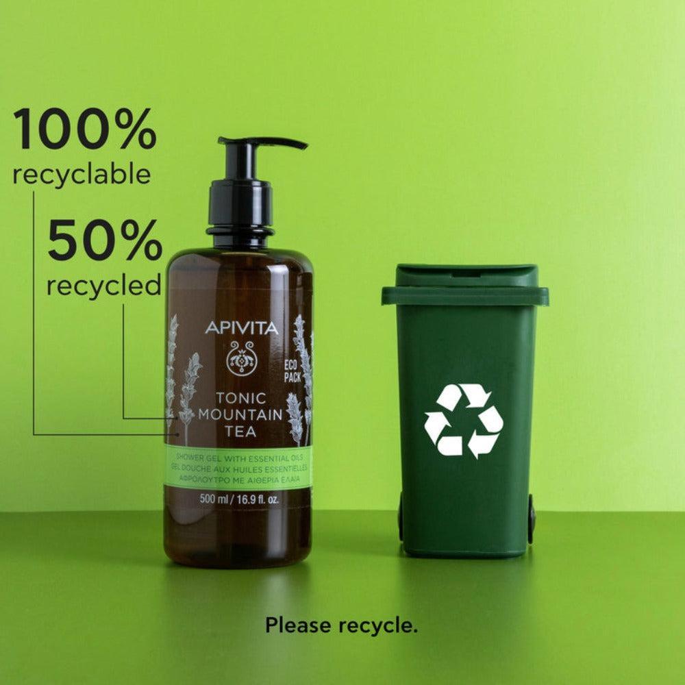 Apivita Tonic Mountain Tea Shower Gel 500ml- Lillys Pharmacy and Health Store