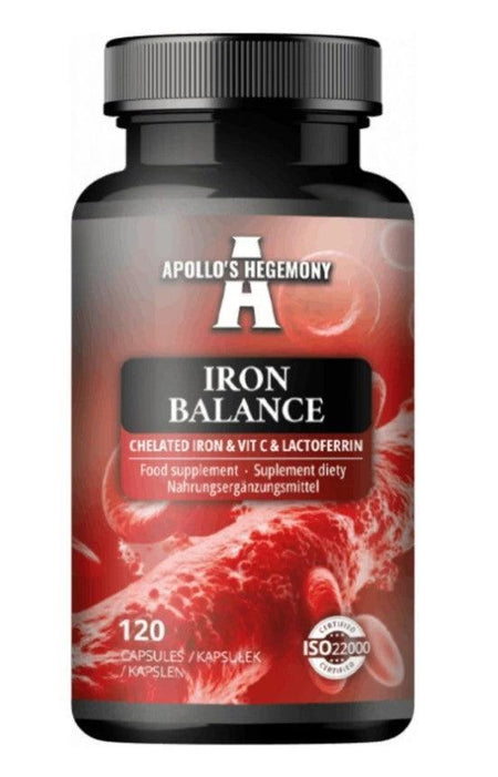 Apollo's Hegemony Iron Balance Chelated Iron & Vit C & Lactoferrin 120 caps- Lillys Pharmacy and Health Store