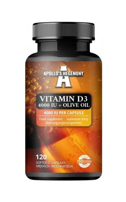 Apollo's Hegemony Vitamin D3 4000IU + Olive Oil 120 softgels- Lillys Pharmacy and Health Store