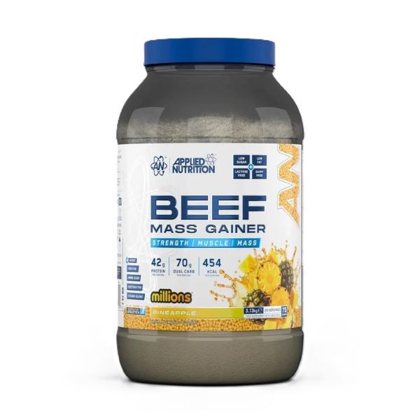 Applied Nutrition Beef Mass Gainer, Millions Pineapple 3130g- Lillys Pharmacy and Health Store