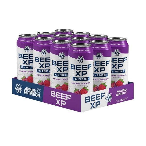 Applied Nutrition Beef XP Cans, Mixed Berry 12 x 500 ml- Lillys Pharmacy and Health Store