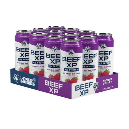 Applied Nutrition Beef XP Cans, Mixed Berry 12 x 500 ml- Lillys Pharmacy and Health Store
