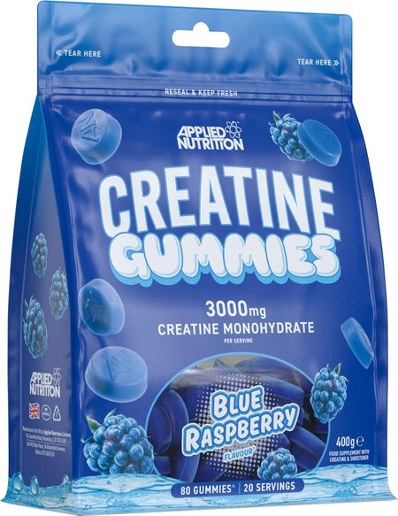 Applied Nutrition Creatine Gummies, Blue Raspberry 80 gummies- Lillys Pharmacy and Health Store