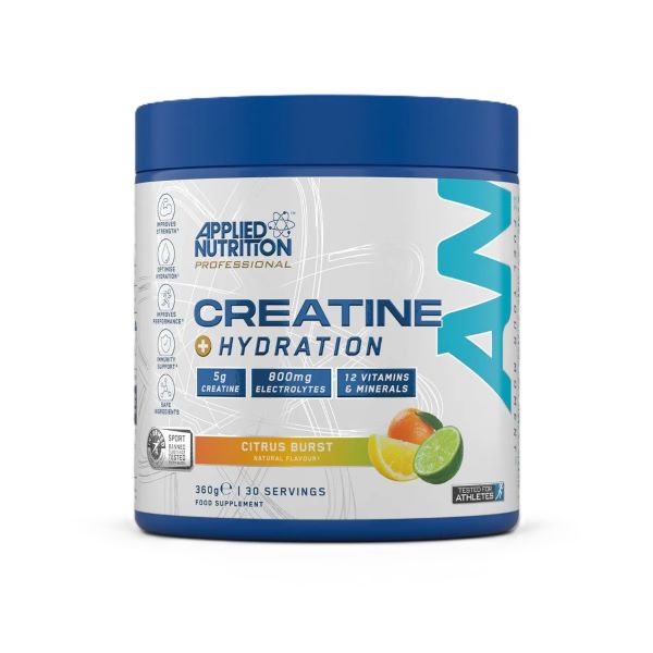 Applied Nutrition Creatine + Hydration, Citrus Burst 360g- Lillys Pharmacy and Health Store