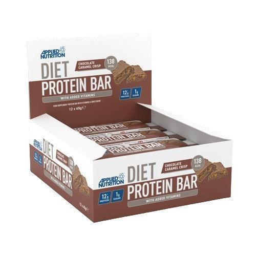 Applied Nutrition Diet Protein Bar, Chocolate Caramel Crisp 12 x 45g- Lillys Pharmacy and Health Store