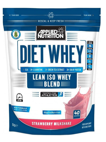 Applied Nutrition Diet Whey, Strawberry Milkshake (EAN 634158938238) 1000g- Lillys Pharmacy and Health Store