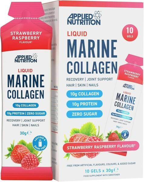 Applied Nutrition Liquid Marine Collagen, Strawberry Raspberry 10 x 30g- Lillys Pharmacy and Health Store