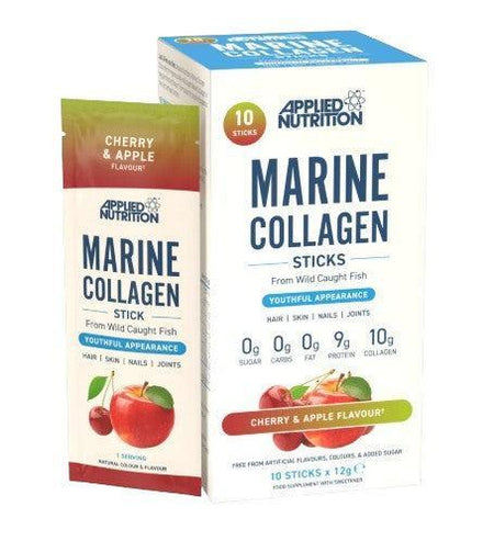 Applied Nutrition Marine Collagen Sticks, Cherry & Apple 10 x 12g- Lillys Pharmacy and Health Store