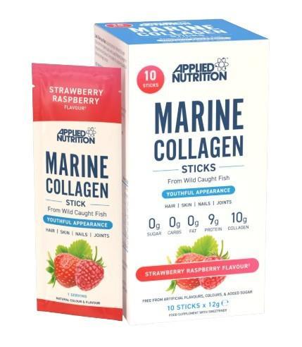 Applied Nutrition Marine Collagen Sticks, Strawberry Raspberry 10 x 12g- Lillys Pharmacy and Health Store