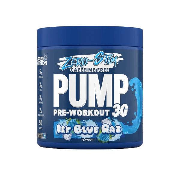 Applied Nutrition Pump 3G PreWorkout (Zero Stimulant), Icy Blue Raz (EAN 5056555204993) 375g- Lillys Pharmacy and Health Store