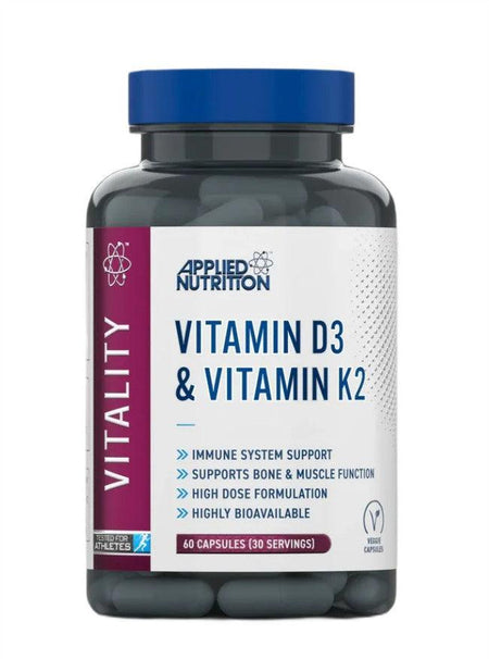 Applied Nutrition Vitamin D3 & Vitamin K2 60 vcaps- Lillys Pharmacy and Health Store