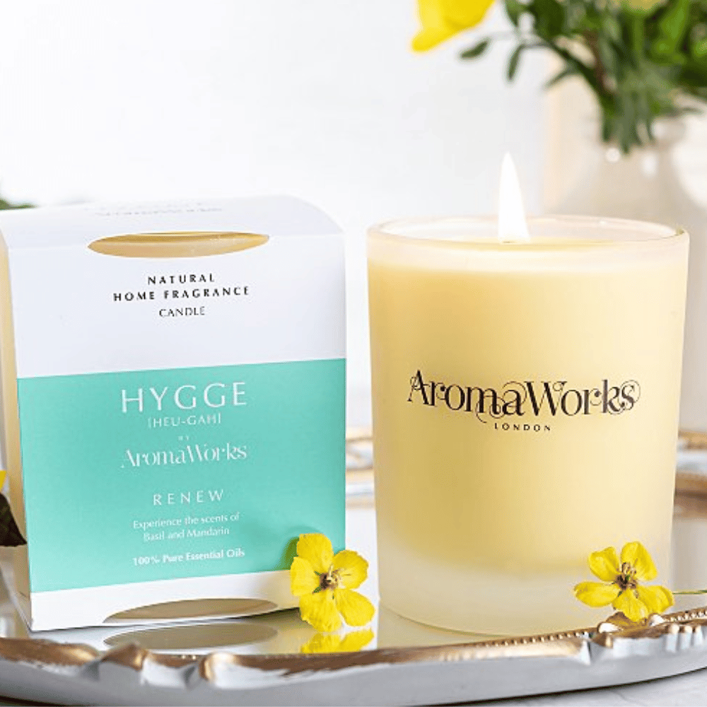 Arom Works Hygge Renew Basil & Mandarin Candle- Lillys Pharmacy and Health Store