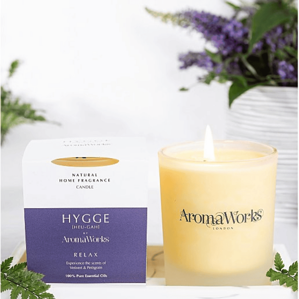AromaWorks HYGGE RELAX - Vetivert & Petitgrain Candle with Essential Oil- Lillys Pharmacy and Health Store