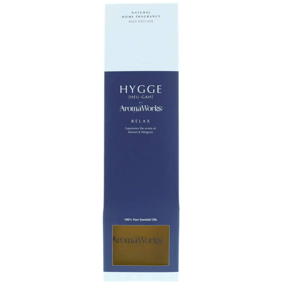 AromaWorks Hygge Reed Diffuser- Relax vetivert and petitgrain- Lillys Pharmacy and Health Store