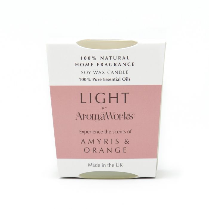 AromaWorks Light Range- Amyris & Orange Candle 30cl Medium- Lillys Pharmacy and Health Store