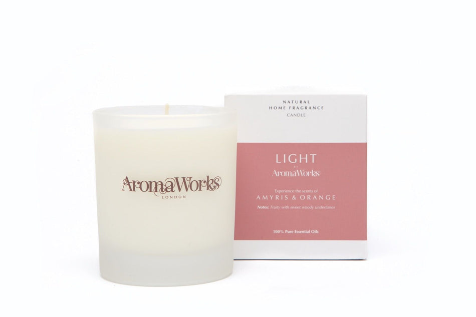 AromaWorks Light Range- Amyris & Orange Candle 30cl Medium- Lillys Pharmacy and Health Store