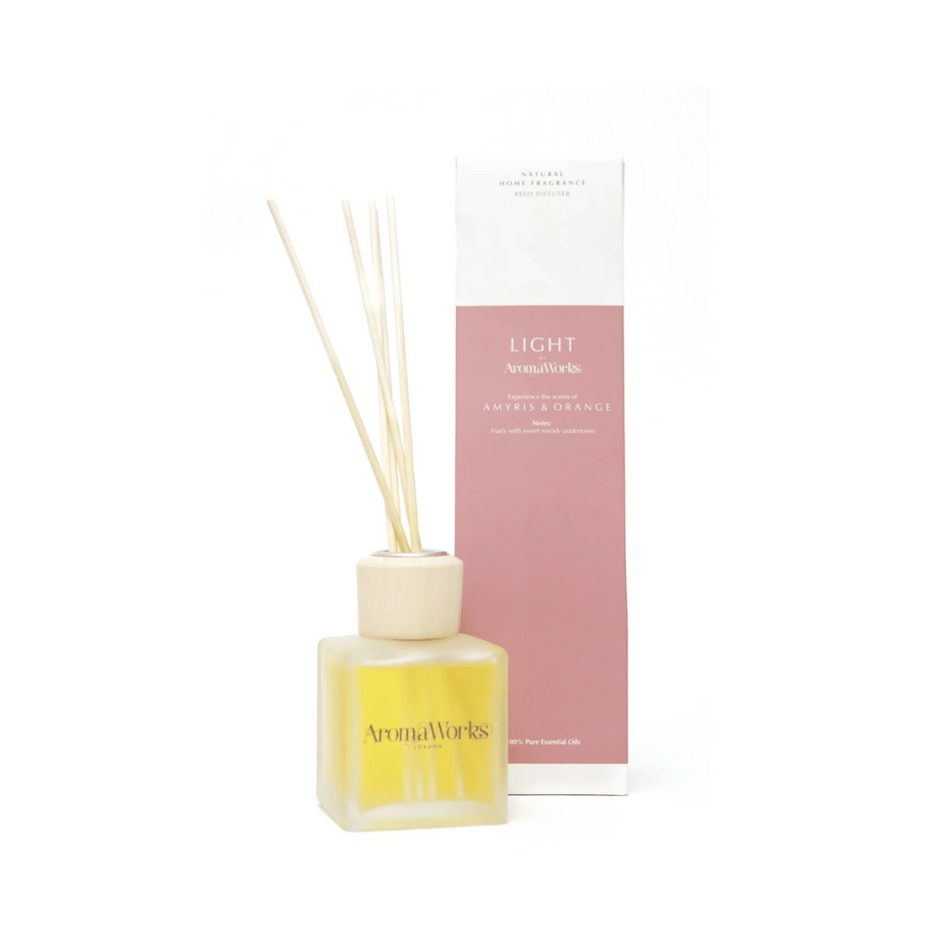 AromaWorks Light Range- Amyris & Orange Reed Diffuser 100ml- Lillys Pharmacy and Health Store