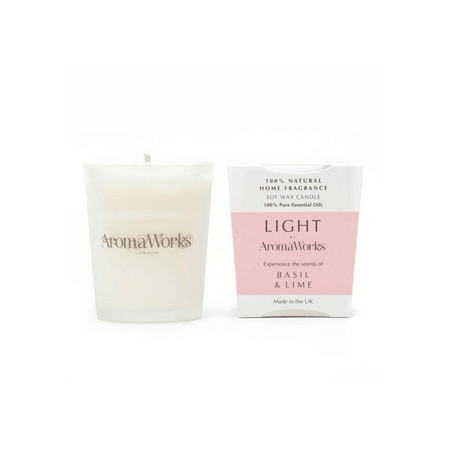 AromaWorks Light Range Basil & Lime Candle 10cl Small- Lillys Pharmacy and Health Store