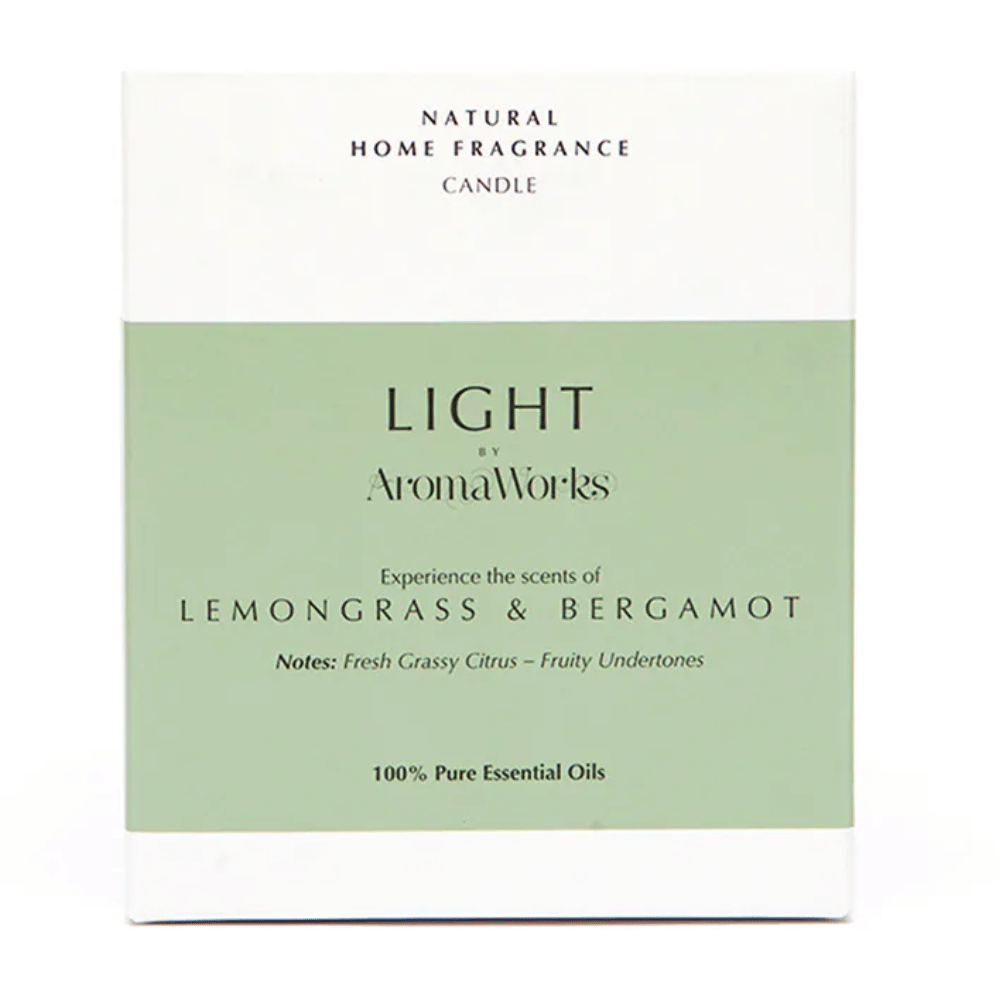 AromaWorks Light Range Lemongrass & Bergamot Candle 30cl Medium- Lillys Pharmacy and Health Store