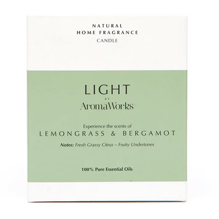 AromaWorks Light Range Lemongrass & Bergamot Candle 30cl Medium- Lillys Pharmacy and Health Store