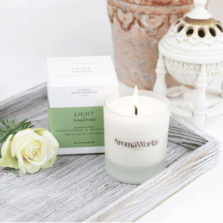 AromaWorks Light Range Lemongrass & Bergamot Candle 30cl Medium- Lillys Pharmacy and Health Store
