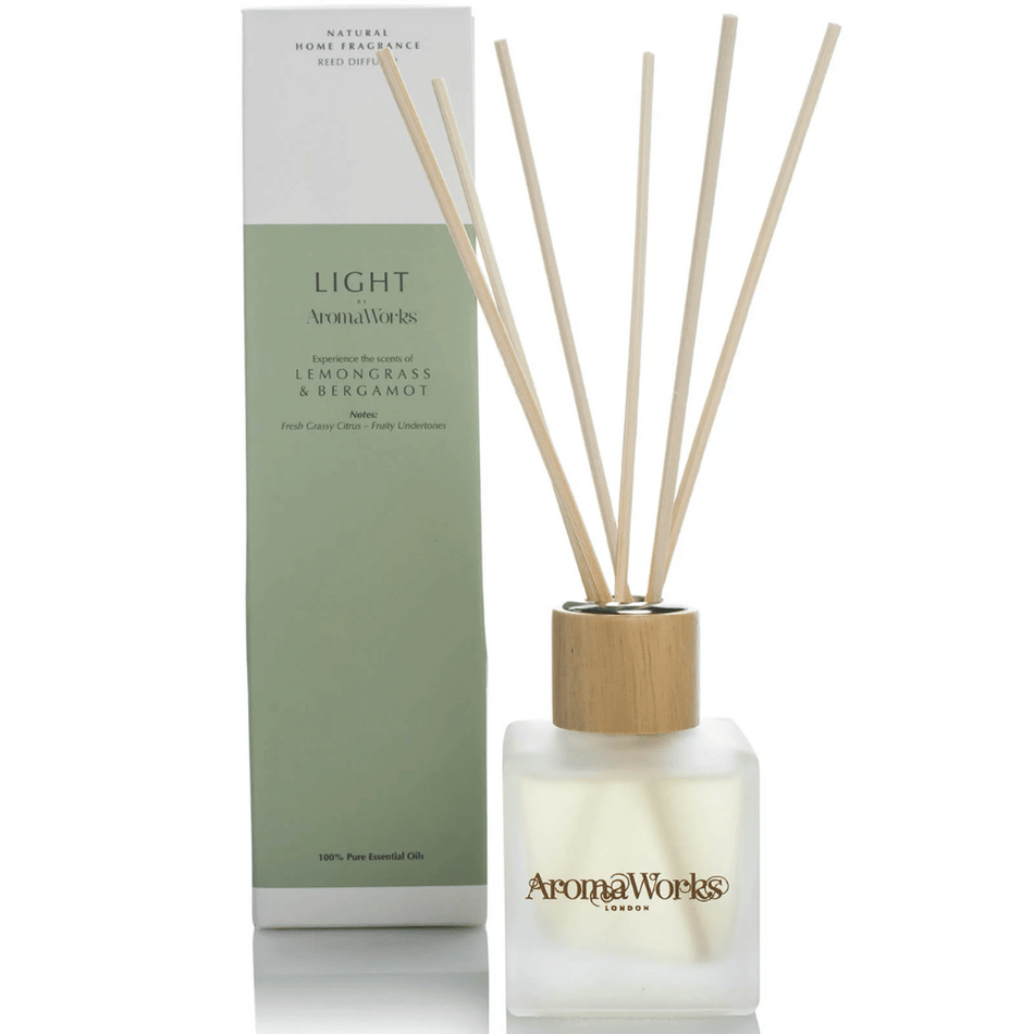 AromaWorks Light Range - Lemongrass & Bergamot Reed Diffuser 100ml- Lillys Pharmacy and Health Store