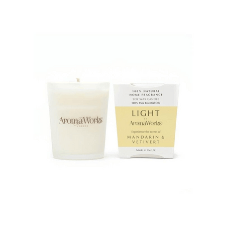 AromaWorks Light Range Mandarin & Vetivert Candle 10cl Small- Lillys Pharmacy and Health Store