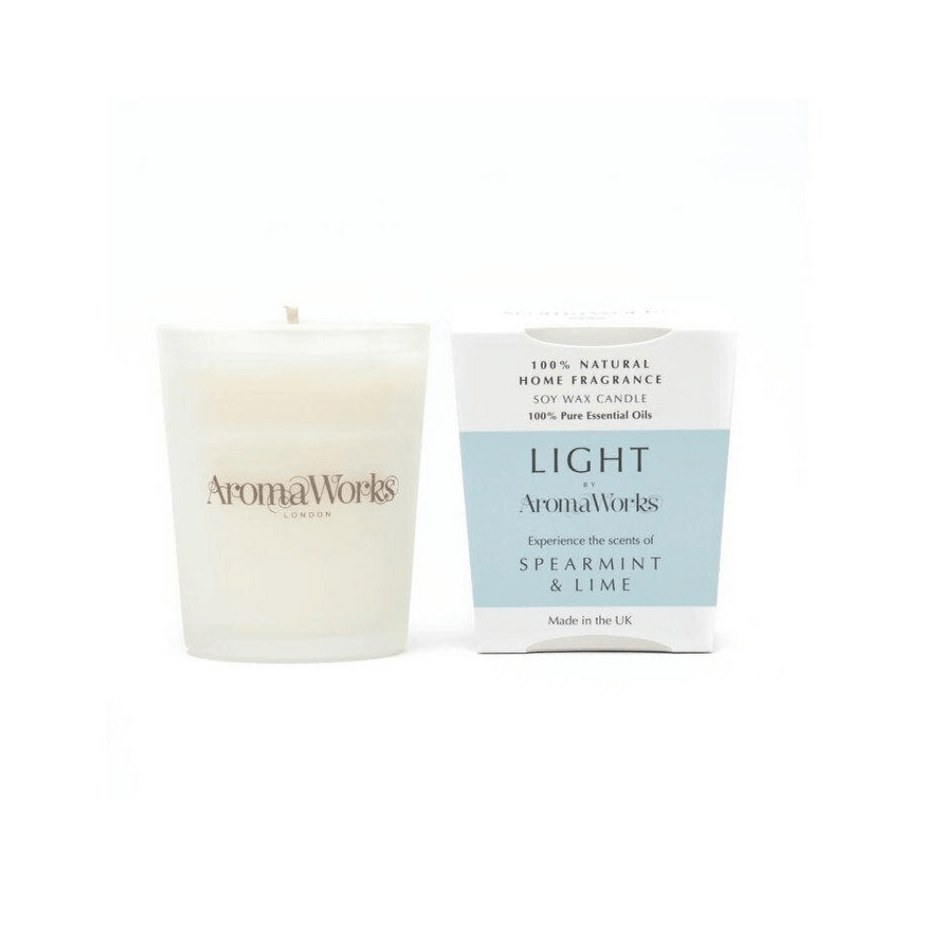 AromaWorks Light Range Spearmint & Lime Candle 10cl Small- Lillys Pharmacy and Health Store