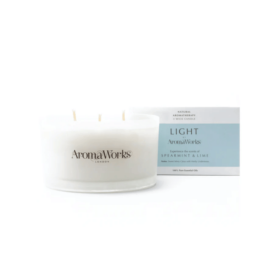 AromaWorks Light Range Spearmint and Lime Candle 3-Wick Large- Lillys Pharmacy and Health Store