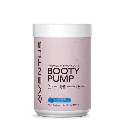 Aventus Supplements Booty Pump Premium PreWorkout, Blue Bolt 390g- Lillys Pharmacy and Health Store