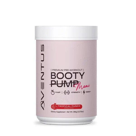 Aventus Supplements Booty Pump Premium PreWorkout, Mami Tropical Punch 390g- Lillys Pharmacy and Health Store