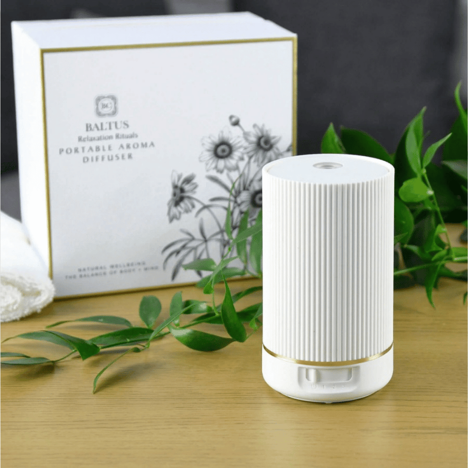 Baltus Portable Aroma Diffuser With Essential Oil Battery Operated 13cm -White- Lillys Pharmacy and Health Store