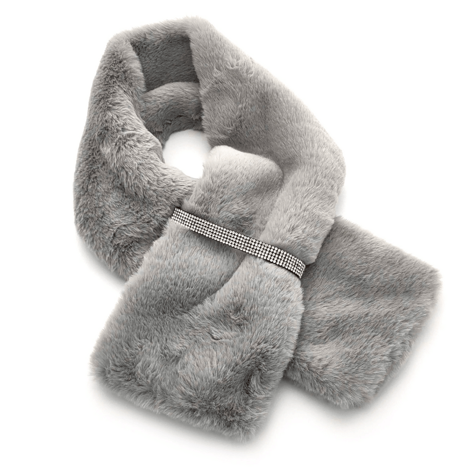 Bela Bela - Faux Fur Collar with Sparkle Detail - Grey- Lillys Pharmacy and Health Store