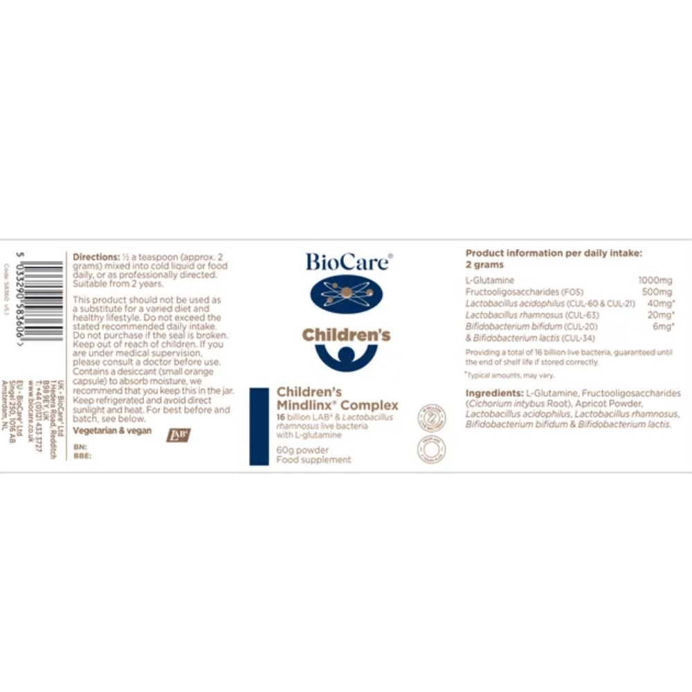 Biocare Childrens MindlinxÂ® Complex 60g- Lilys Pharmacy and Health Store