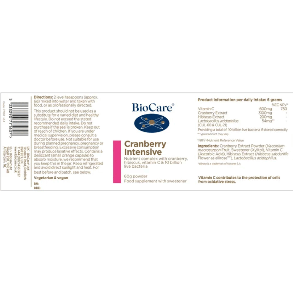BioCare Cranberry Intensive 60g- Lilys Pharmacy and Health Store