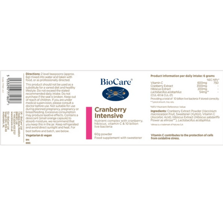 BioCare Cranberry Intensive 60g- Lilys Pharmacy and Health Store