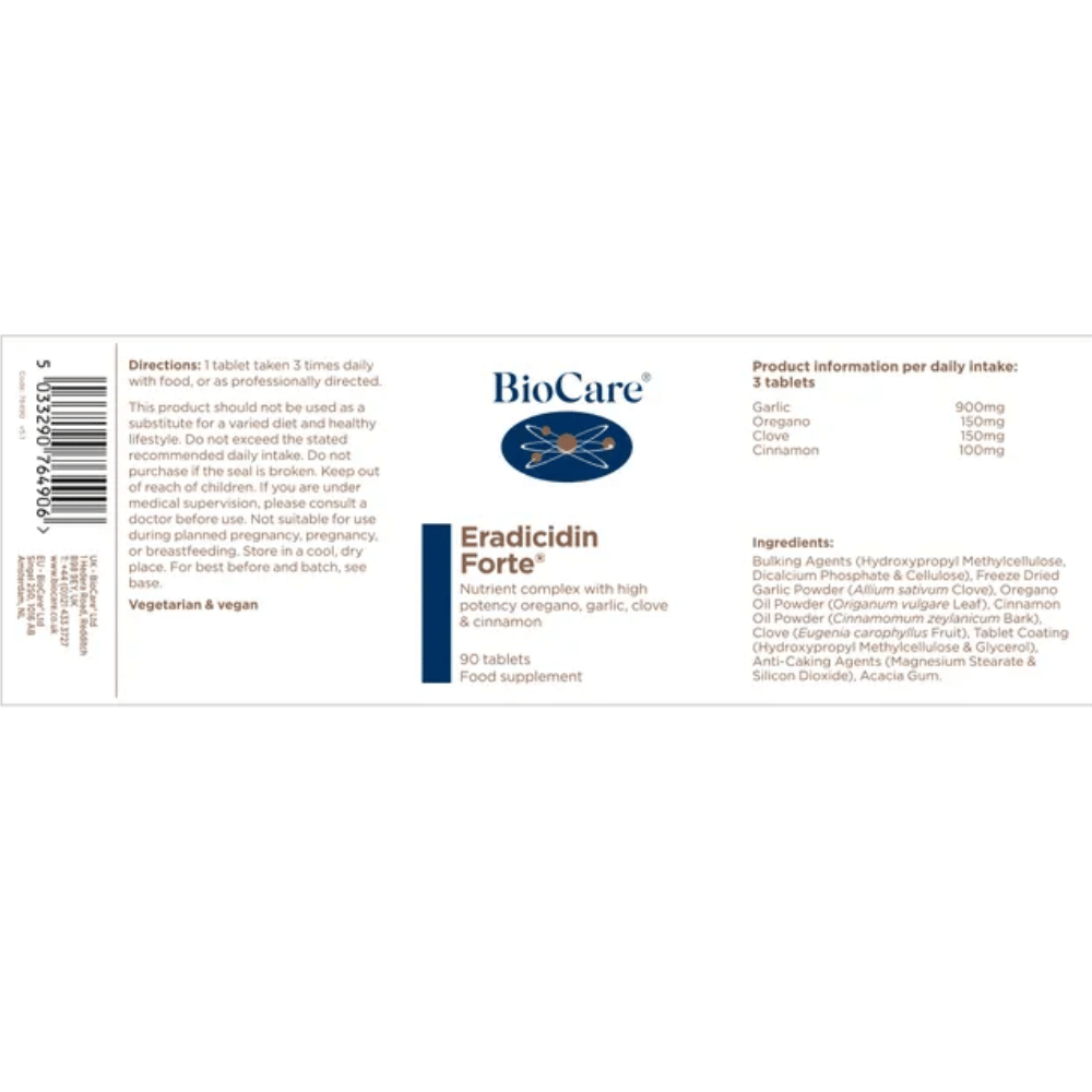 BioCare Eradicidin ForteÂ® 90tbs- Lilys Pharmacy and Health Store