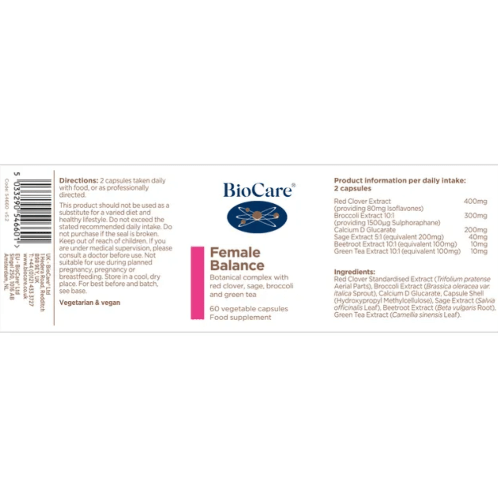 BioCare Female Balance 60 Capsules- Lillys Pharmacy and Health Store