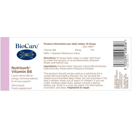 BioCare NutrisorbÂ® Vitamin B6 30ml- Lilys Pharmacy and Health Store