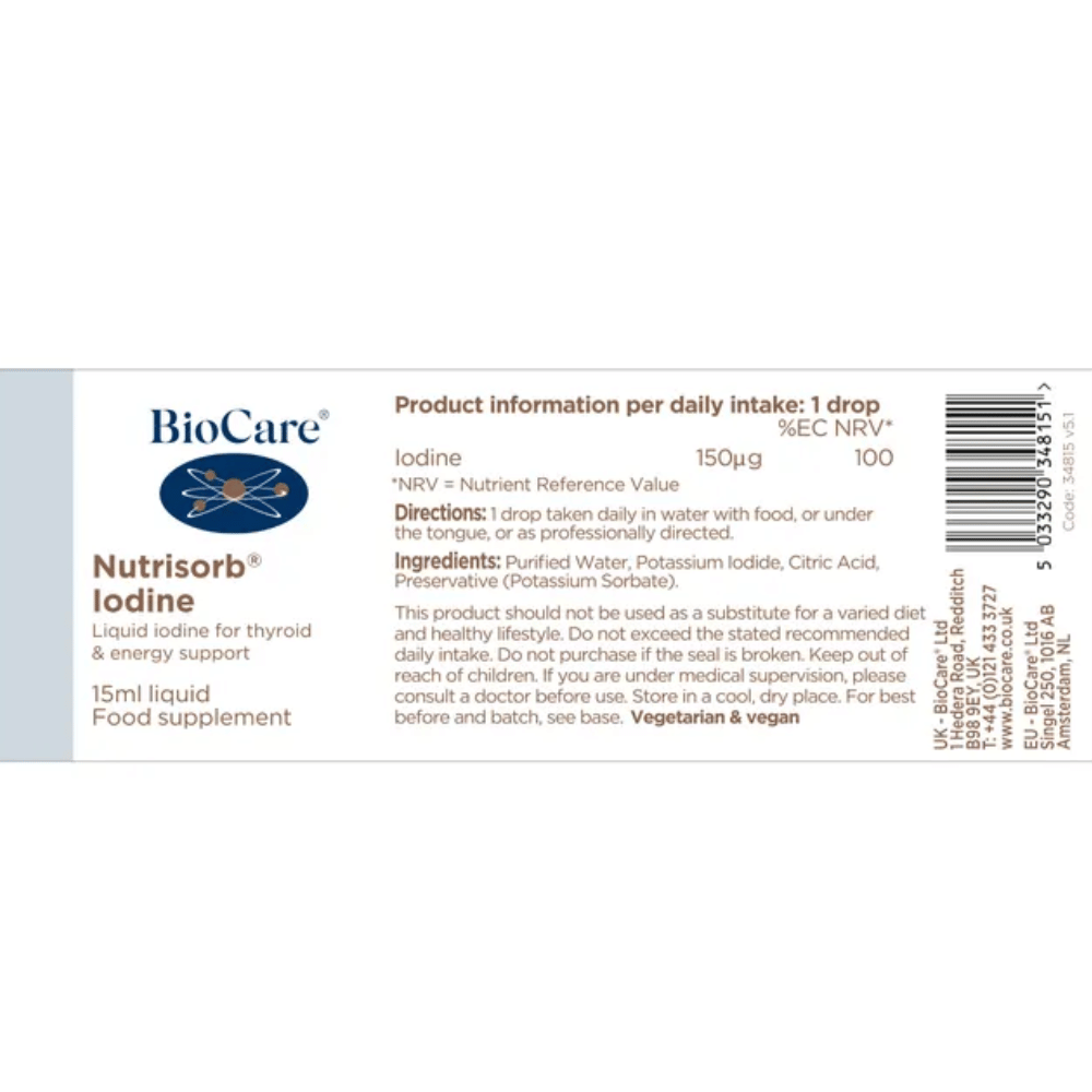 BioCare NutrisorbÂ® Iodine 15ml- Lilys Pharmacy and Health Store