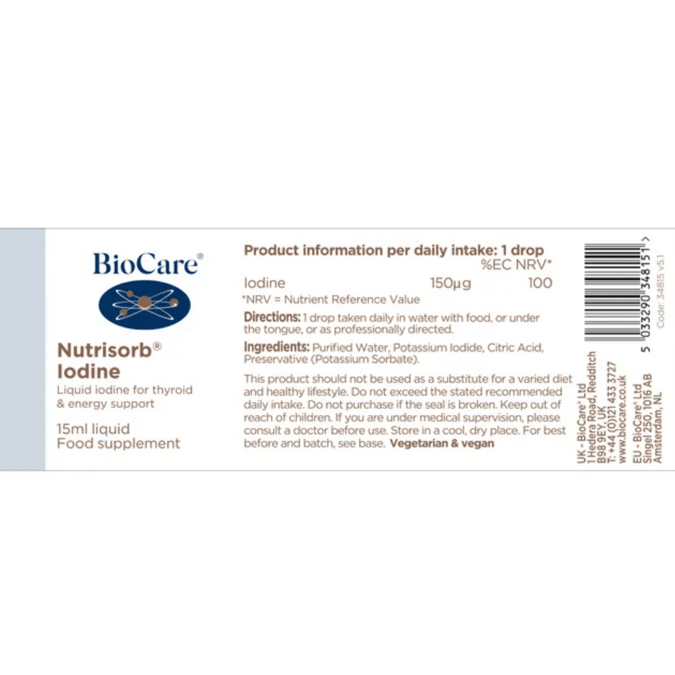 BioCare NutrisorbÂ® Iodine 15ml- Lilys Pharmacy and Health Store
