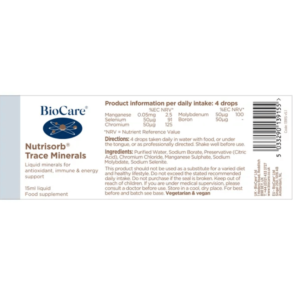 BioCare NutrisorbÂ® Trace Minerals 15ml- Lilys Pharmacy and Health Store